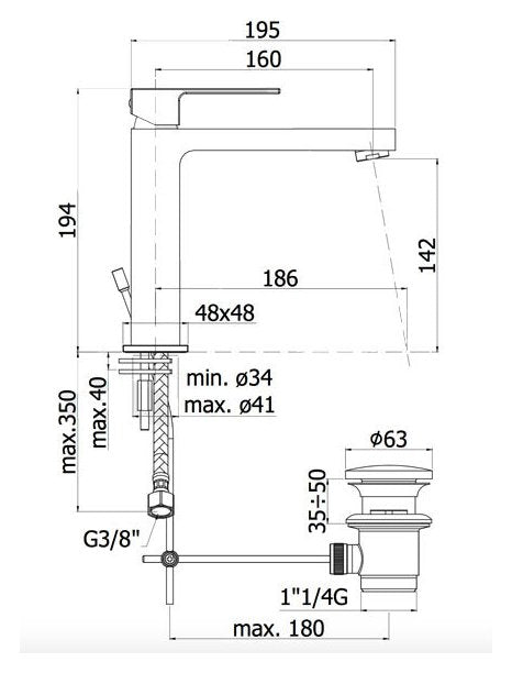 RUBINETTO PAFFONI PROLUNGATO EL073CR