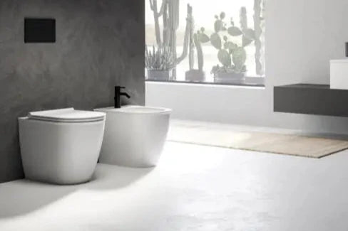 MAYKA OPACO VASO + BIDET A TERRA + SEDILE RALLENTATO