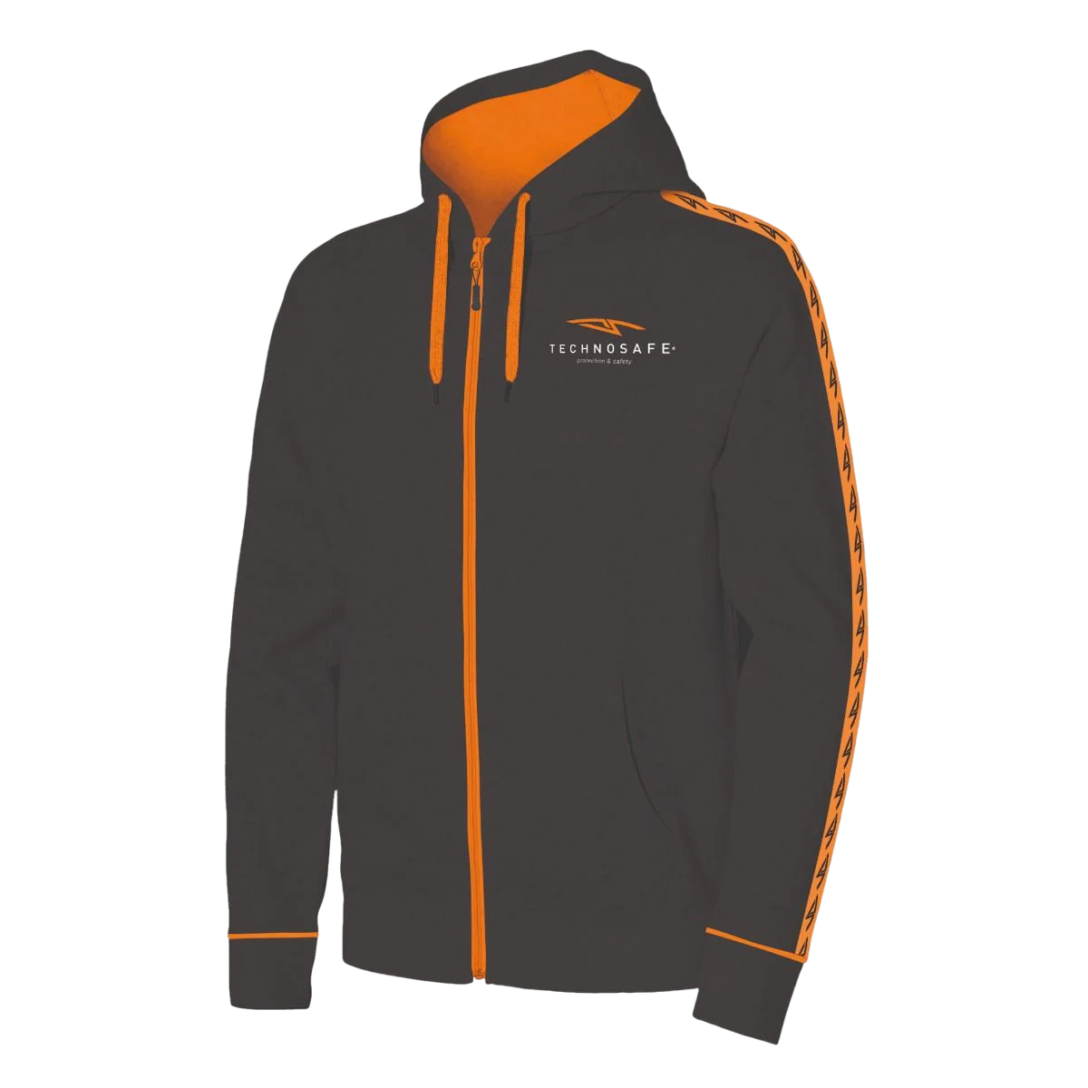 FELPA FULL ZIP TECHNOSAFE BLACK/ORANGE