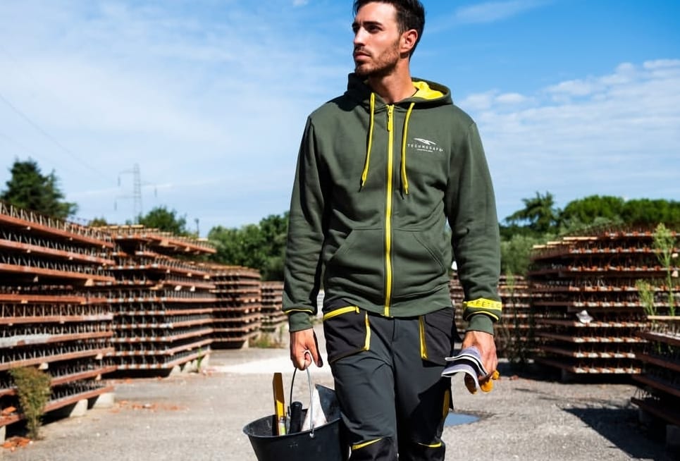 FELPA FULL ZIP TECHNOSAFE GREEN