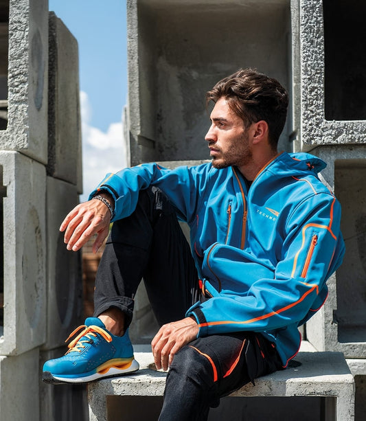 FELPA FULL ZIP TECHNOSAFE BLUE/ORANGE