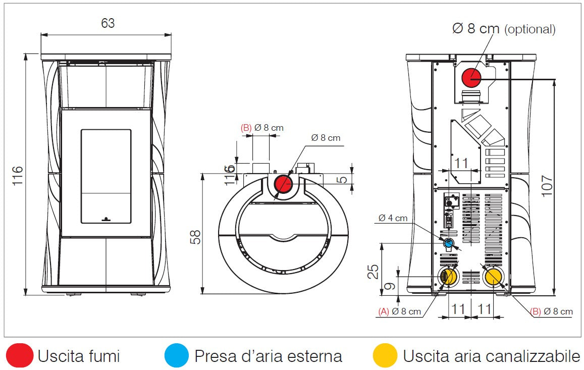 STUFA CHERIE EVO 11 MAIOLICA