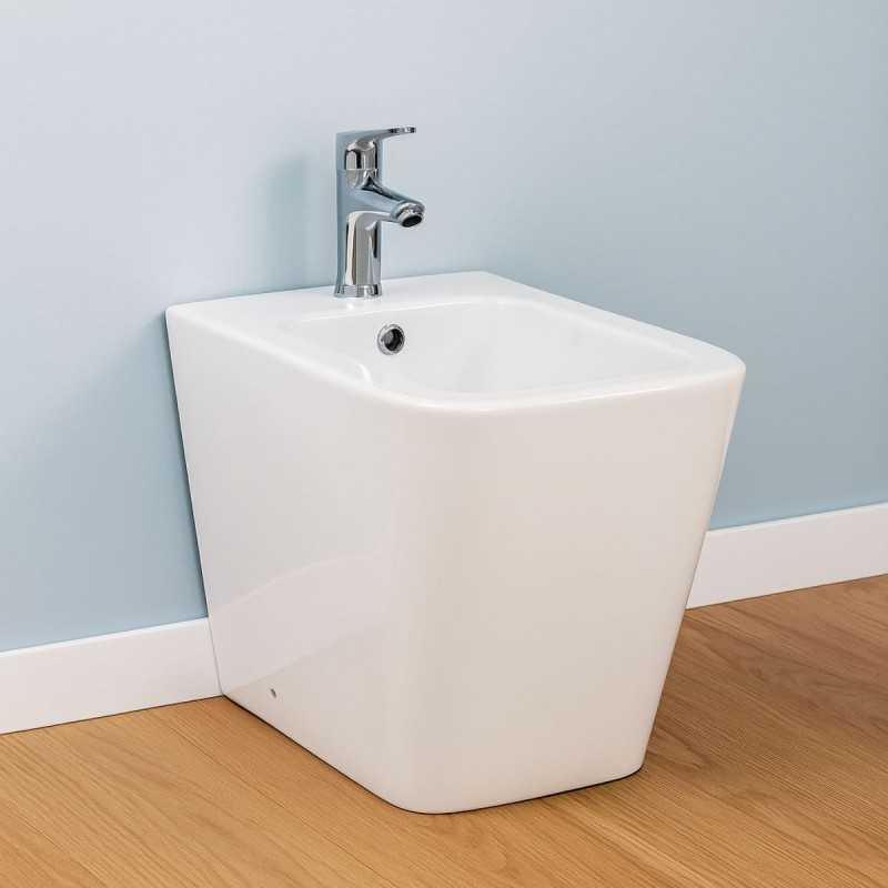 WC A TERRA senza brida + BIDET + SEDILE RALLENTATO - CUBIK - MORINI GROUP