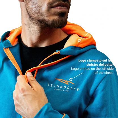 FELPA FULL ZIP TECHNOSAFE BLUE/ORANGE